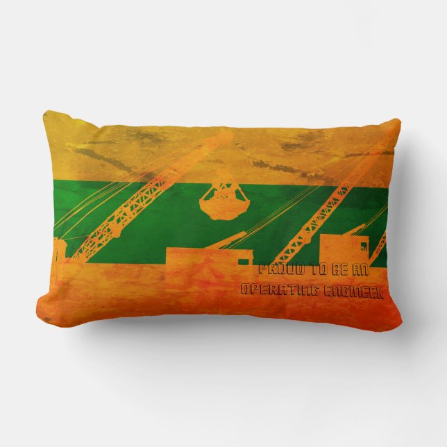 COLORFUL PROUD TO BE OPERATING ENGINEER CRANE LUMBAR PILLOW (Front)