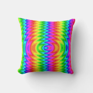 Colorful Psychedelic Art Throw Pillow
