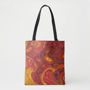 Colorful psychedelic background made of interweavi tote bag