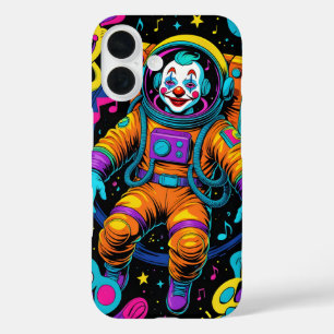 Colorful Psychedelic Clown Astronaut iPhone 16 Case