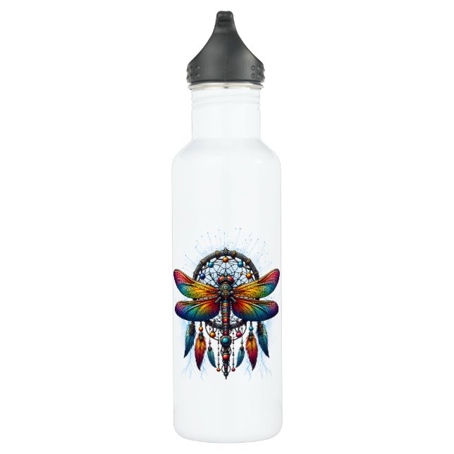 Colorful Psychedelic Dragonfly Dreamcatcher Boho 710 Ml Water Bottle (Right)