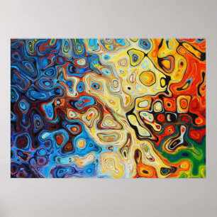 COLORFUL PSYCHEDELIC FLUID ABSTRACT ART POSTER