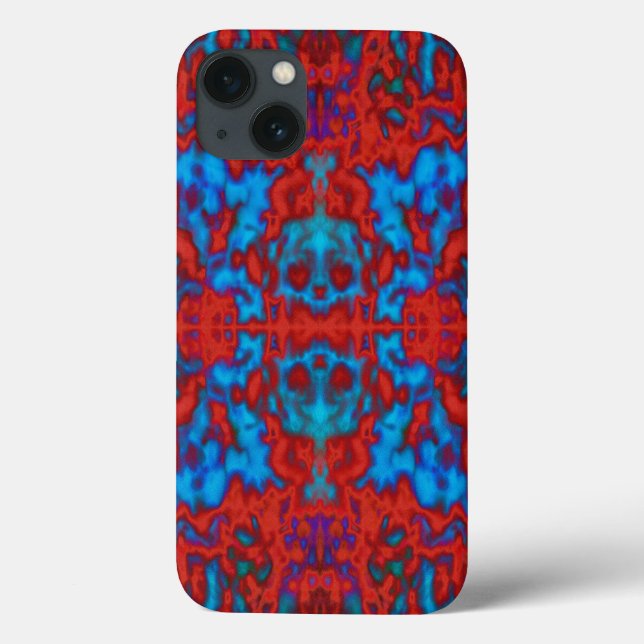 Colorful psychedelic kaleidoscope skulls pattern Case-Mate iPhone case (Back)