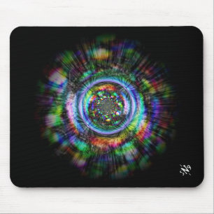 Colorful psychedelic sketch of an eye mouse pad