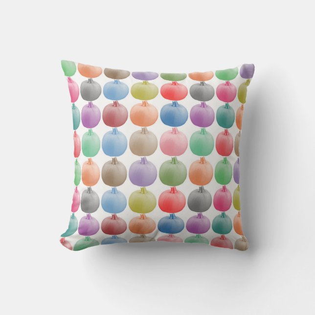 Colorful pumpkin pattern throw pillow (Front)