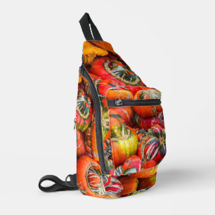 Colorful pumpkins sling bag