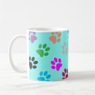 Colorful puppy paws coffee mug