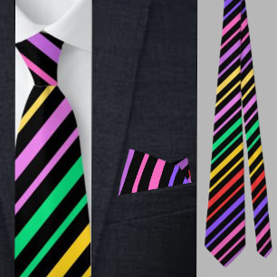 Colorful Purple Stripes Pattern          Tie