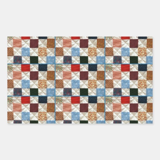 Colorful quilt squares pattern sticker (Front)