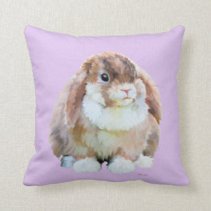 Colorful Rabbit Throw Pillow