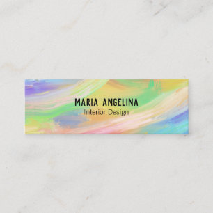 Colorful rainbow abstract oil painting mini business card