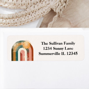 Colorful Rainbow and Sun Baby Shower Address