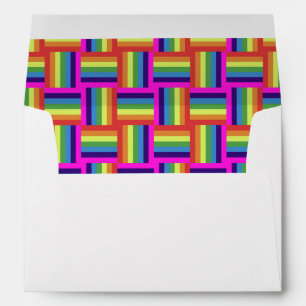 Colorful Rainbow Block Pattern Envelope