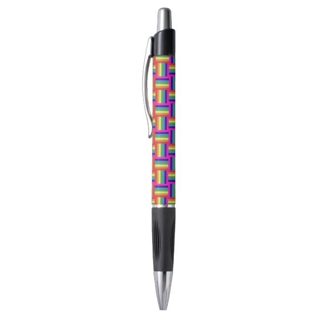 Colorful Rainbow Block Pattern Pen (Top (Vertical))