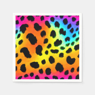 Colorful Rainbow Cheetah Seamless Pattern  Napkin