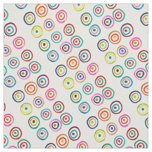 Colorful rainbow circles art watercolor fabric