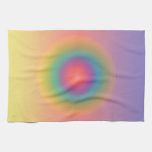Colorful Rainbow Concentric Circle Space Kitchen Towel