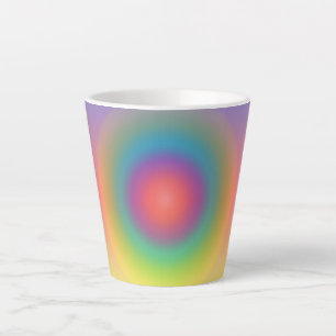 Colorful Rainbow Concentric Circle Space   Latte Mug