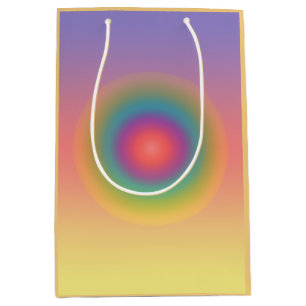 Colorful Rainbow Concentric Circle Space Medium Gift Bag