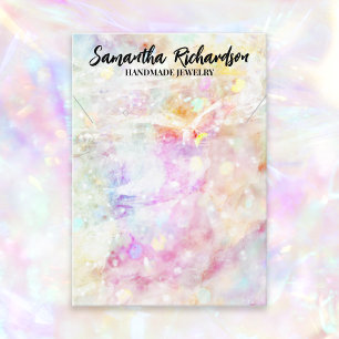 Colorful Rainbow Confetti Jewelry Holder Display Business Card