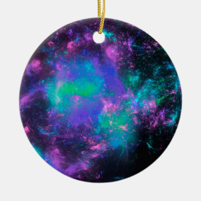colorful rainbow fractals ceramic ornament (Front)