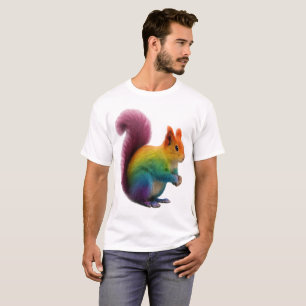  Colorful Rainbow Fur Squirrel Sticker  T-Shirt