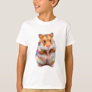 Colorful Rainbow Furry Hamster Kids T-Shirt