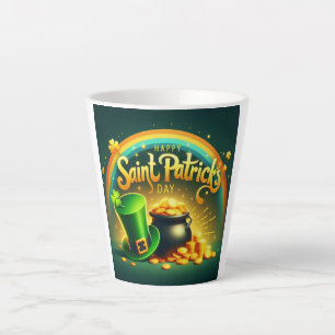 Colorful rainbow gold Saint Patrick's Day Latte Mug