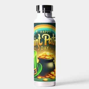 Colorful rainbow gold Saint Patrick's Day Water Bottle