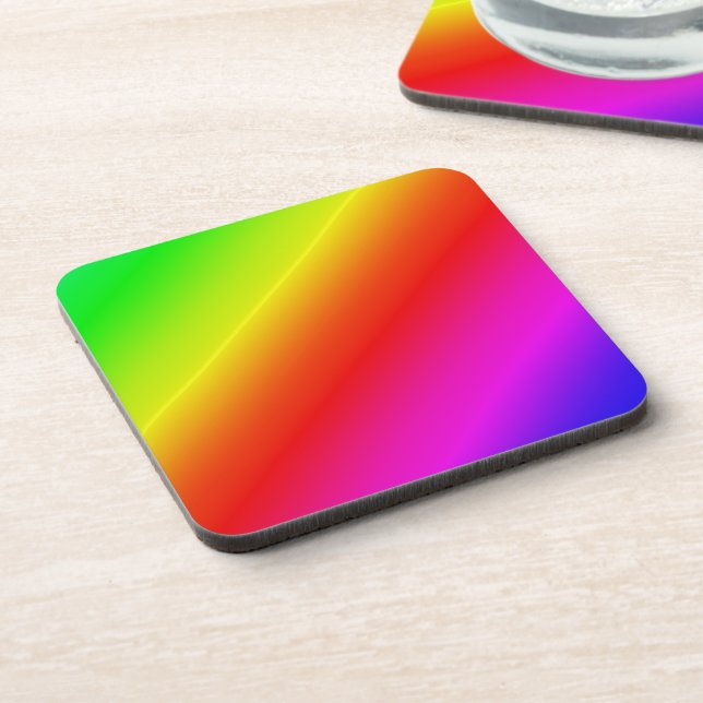 Colorful Rainbow Gradient Diagonal Blend Coaster (Left Side)