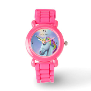 Colorful Rainbow Hair Unicorn Kid's Watch