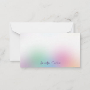 Colorful Rainbow Handwritten Monogram Elegant Card
