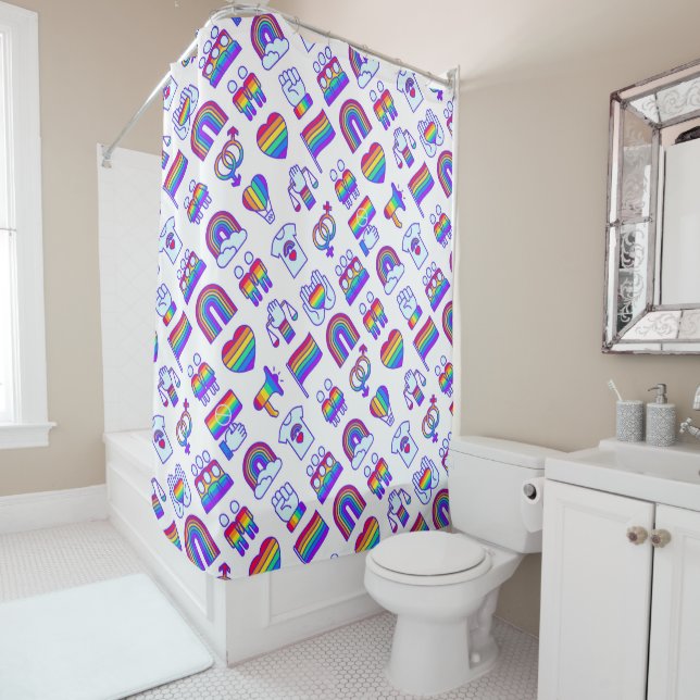 Colorful Rainbow Icon Patterns (In Situ)