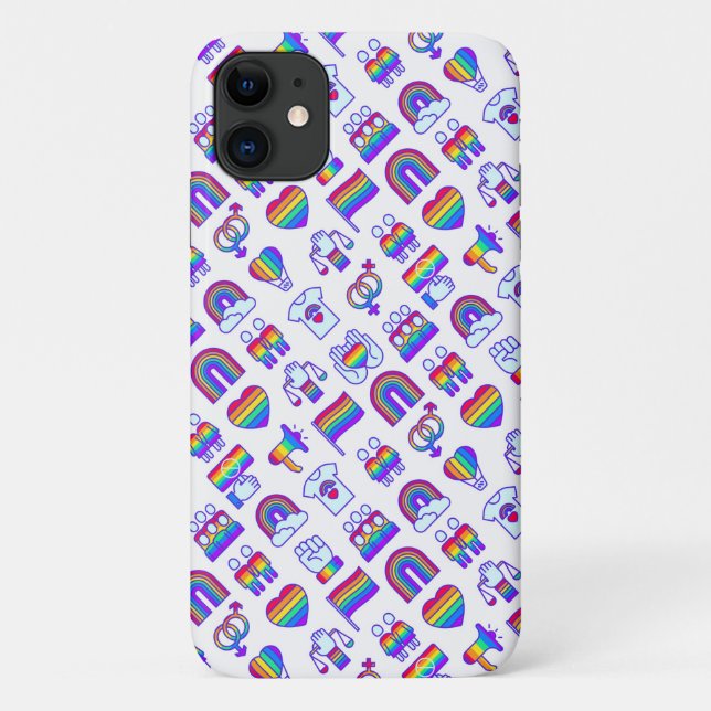 Colorful Rainbow Icon Patterns Case-Mate iPhone Case (Back)