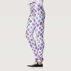 Colorful Rainbow Icon Patterns Leggings