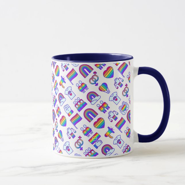 Colorful Rainbow Icon Patterns Mug (Right)
