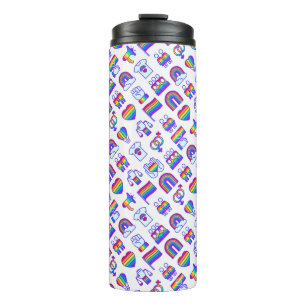 Colorful Rainbow Icon Patterns Thermal Tumbler