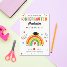 Colorful Rainbow Kindergarten Graduation 