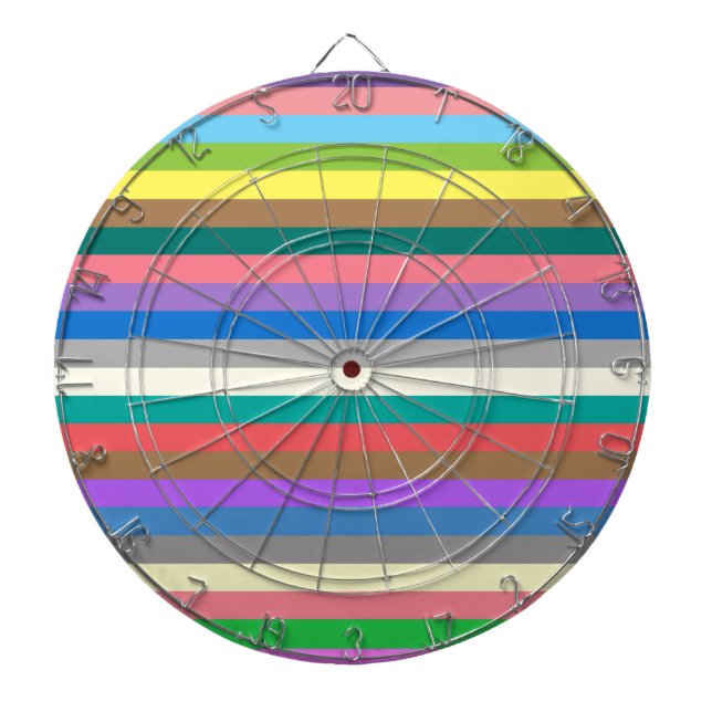 Colorful rainbow lines pattern dartboard (Front)