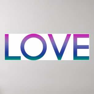 Colorful Rainbow Love Poster