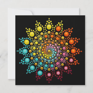 Colorful Rainbow Mandala Note Card