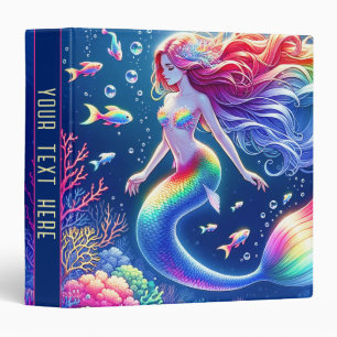 Colorful Rainbow Mermaid Fantasy Binder