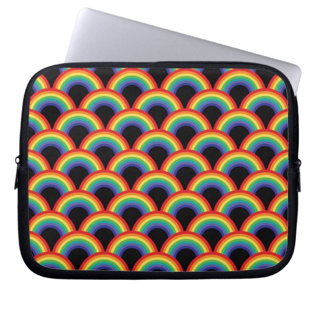 Colorful Rainbow Pattern Laptop Sleeve (Front)