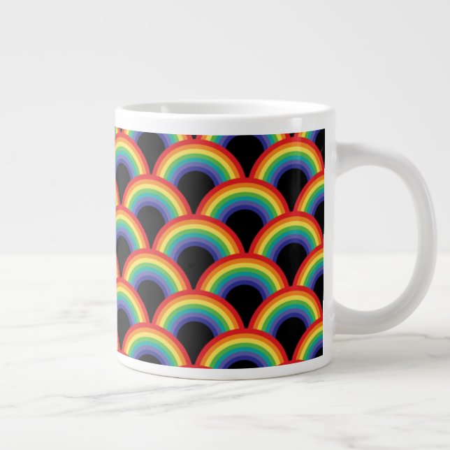Colorful Rainbow Pattern Large Coffee Mug (Right)