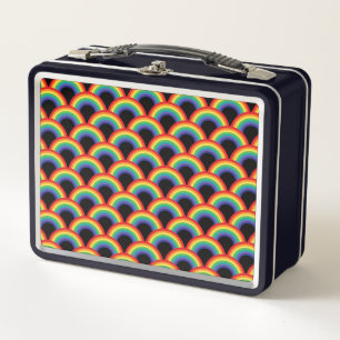 Colorful Rainbow Pattern Metal Lunch Box