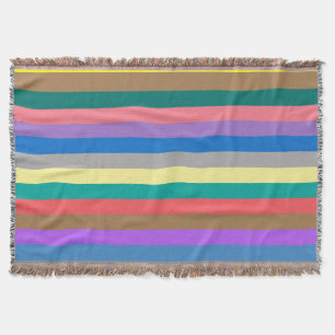 Colorful rainbow pattern throw blanket