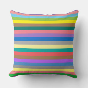 Colorful rainbow pattern throw pillow