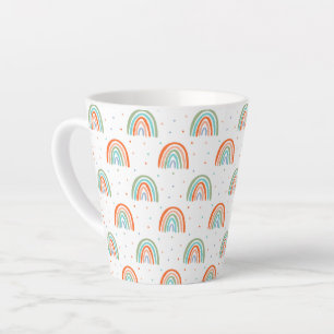 Colorful Rainbow Polka Dot Pattern Latte Mug