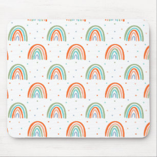 Colorful Rainbow Polka Dot Pattern Mouse Pad