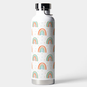 Colorful Rainbow Polka Dot Pattern Water Bottle